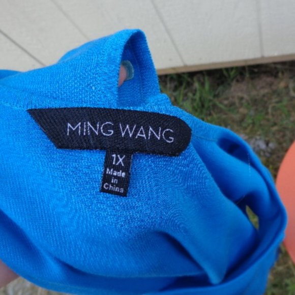Ming Wang Blue Black White Floral 1x Jacket Tank Twin Set